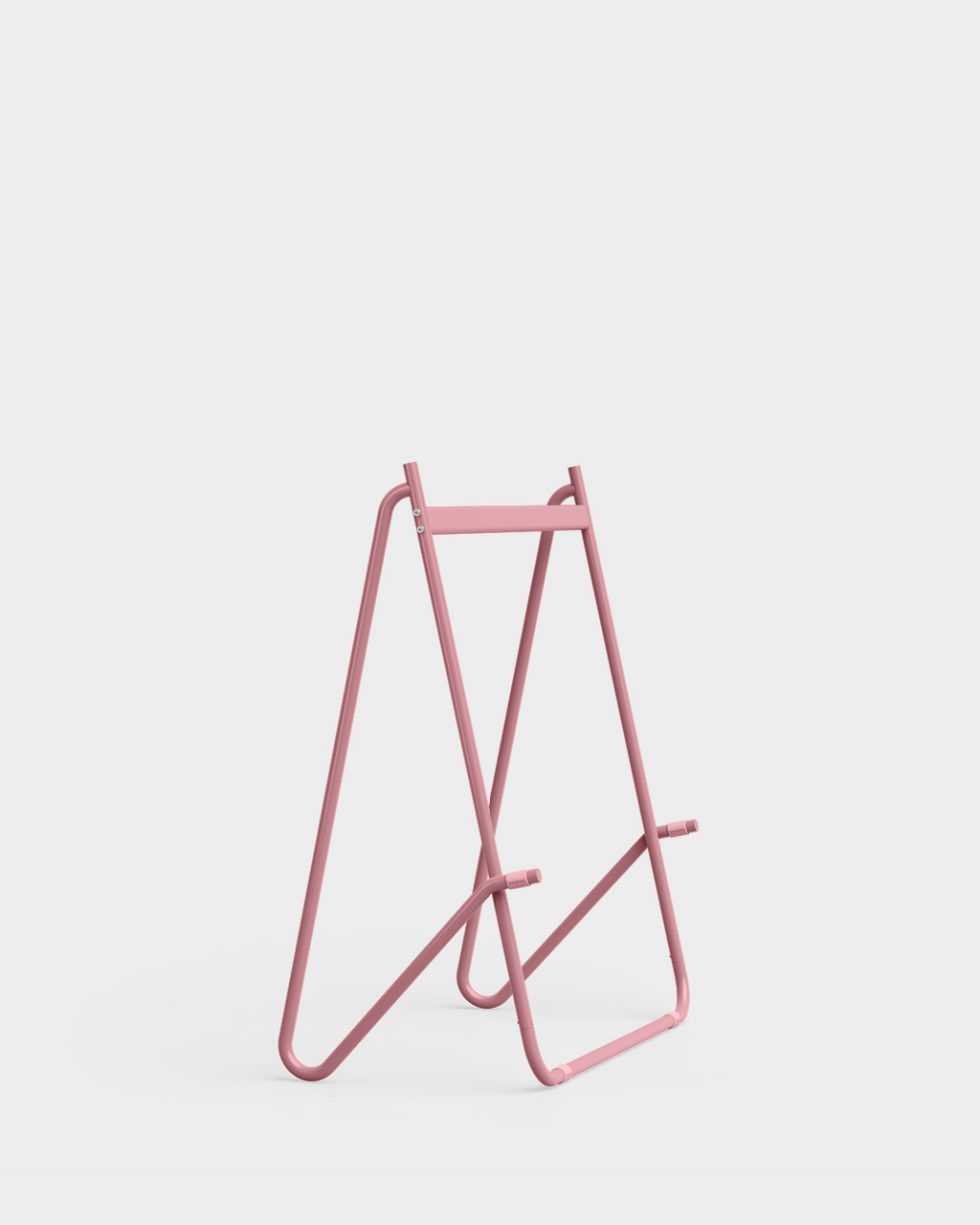 Bloom in Bubble Gum low stand holding a black flat-screen TV, angled studio packshot on a plain white background
