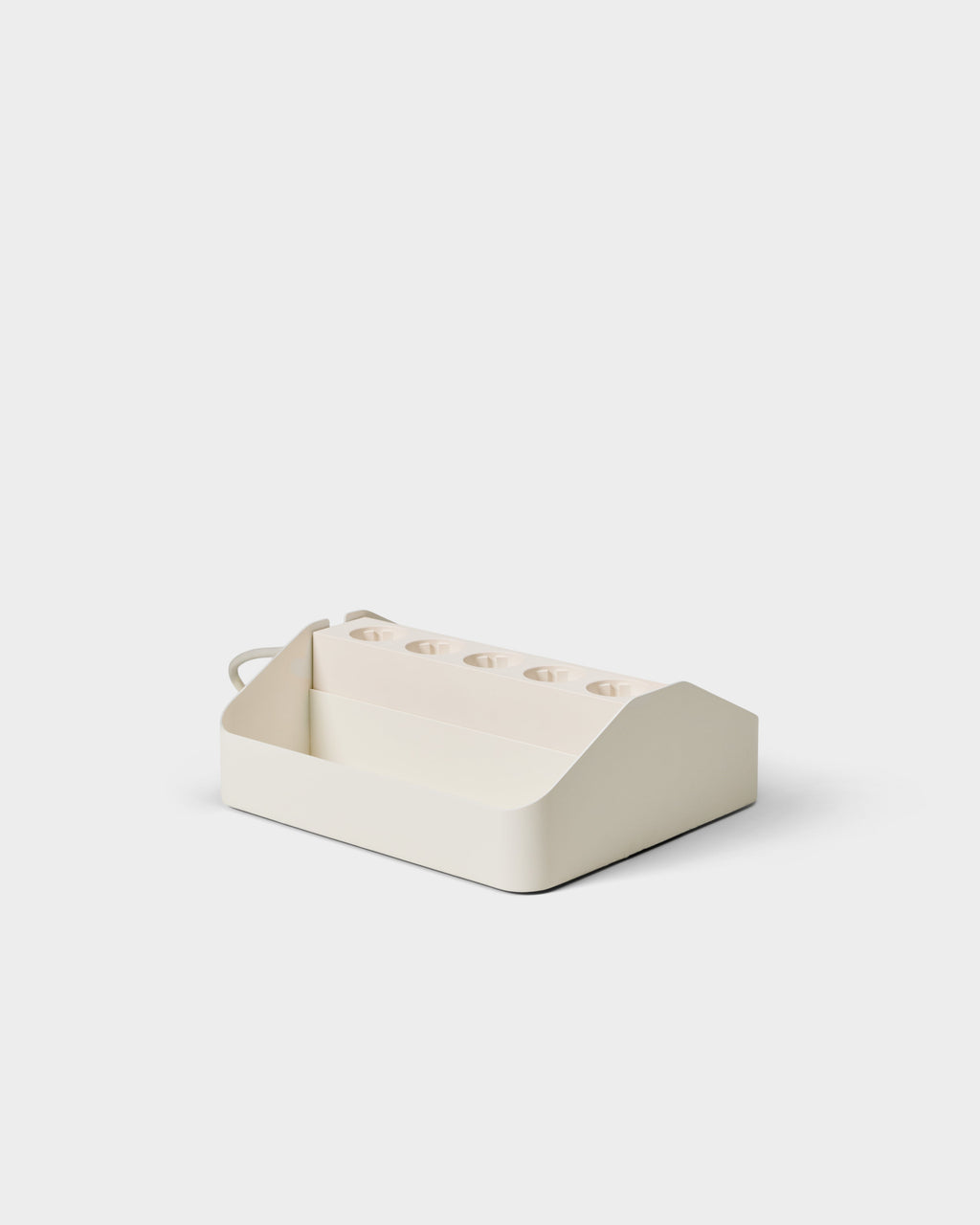 Pearl Power Beam Tray Double shown at an angle in a studio packshot, five outlet sockets and side handle visible